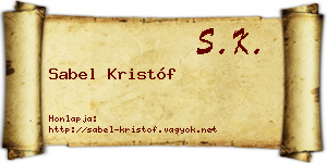 Sabel Kristóf névjegykártya